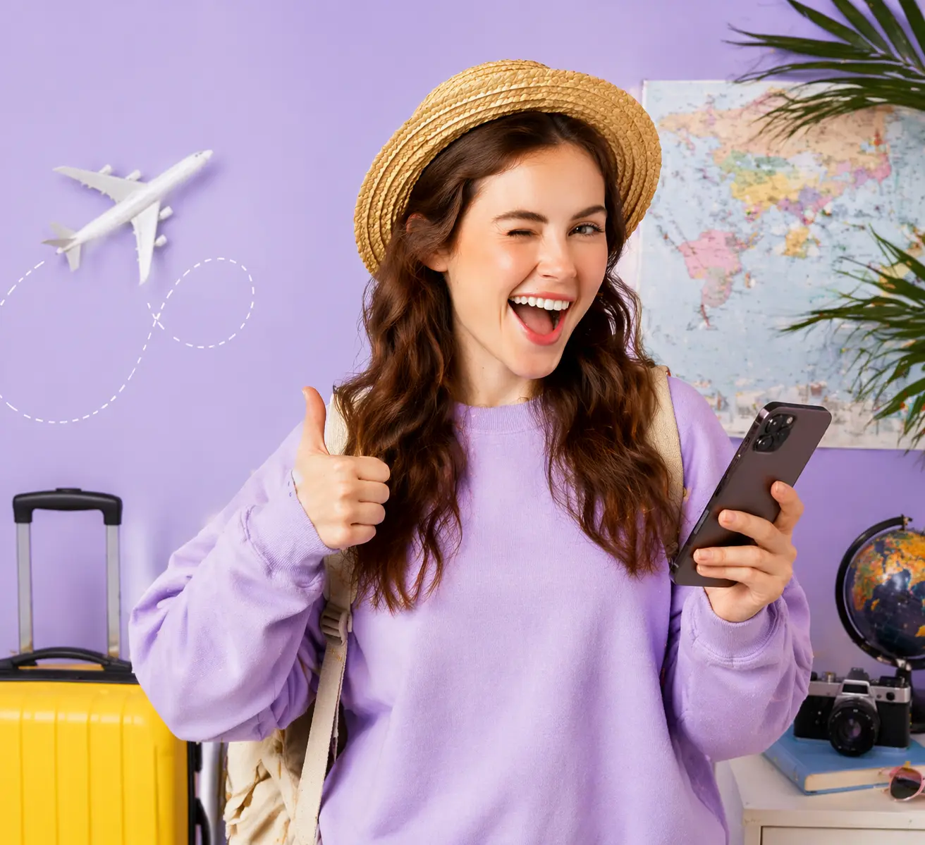 Traveler using QuikSim eSIM for fast and affordable mobile data while traveling abroad
